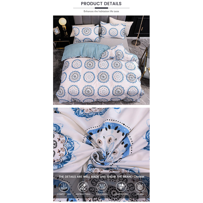 014-ensemble de draps lisses imprimés circulaires
