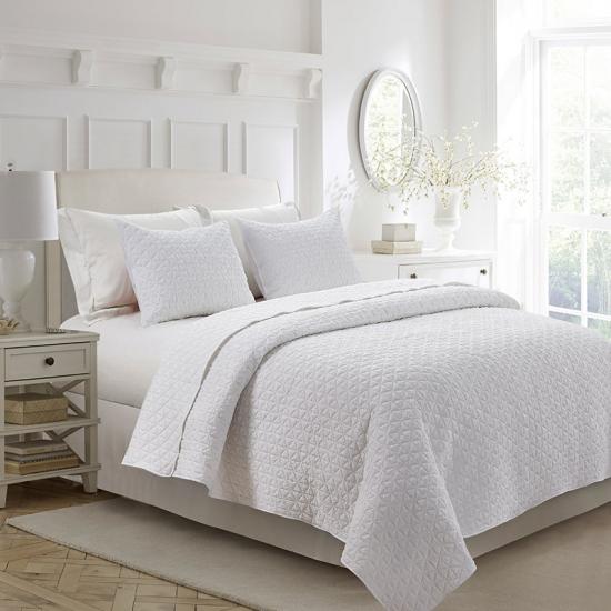 cxmirotex Enzyme Crinkle Couvre-lit Blanc Parure de lit