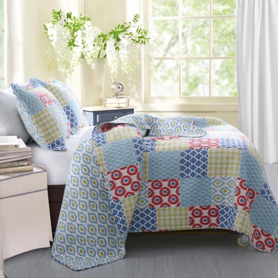 cxmicrotex couvre-lit matelassé à imprimé patchwork floral