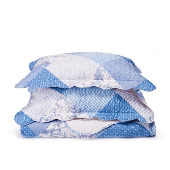 cxmicrotex Parure de lit patchwork imprimée rose bleue