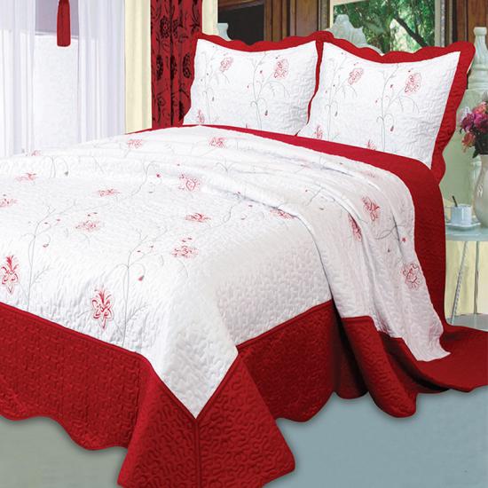 cxmirotex Ensemble de couette à fleurs brodées King Bedding