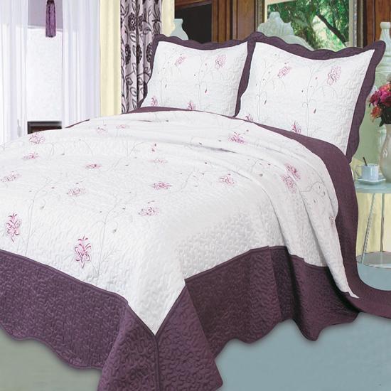 cxmirotex Ensemble de couette à fleurs brodées King Bedding