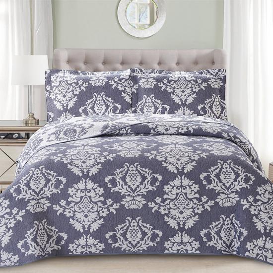 cxmicrotex Ensemble de couette en jacquard de literie violet damassé