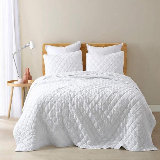 Ensemble de housse de couette Couvre-lit à volants de couleur blanc pur