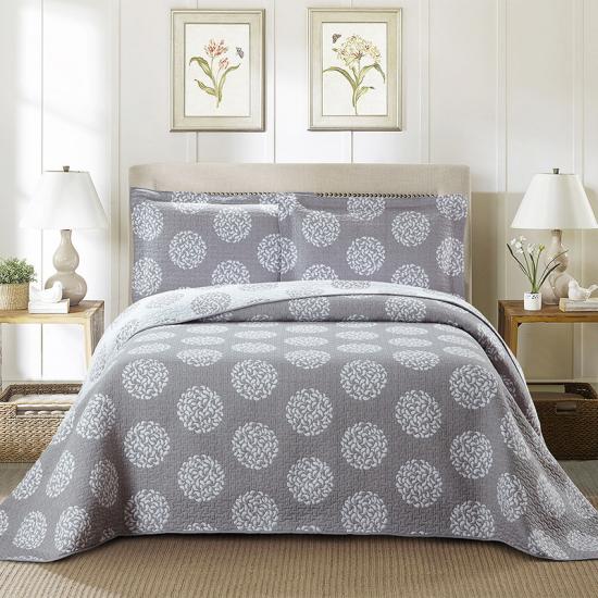 Cxmicrotex Ensemble de literie en jacquard gris pour grand lit