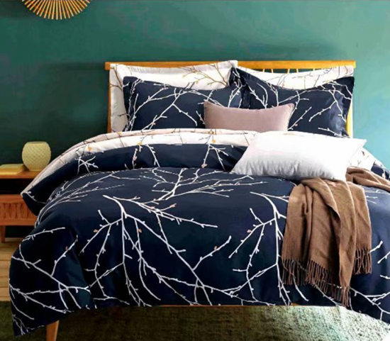 Parure de lit réversible avec housse de couette à imprimé réactif
