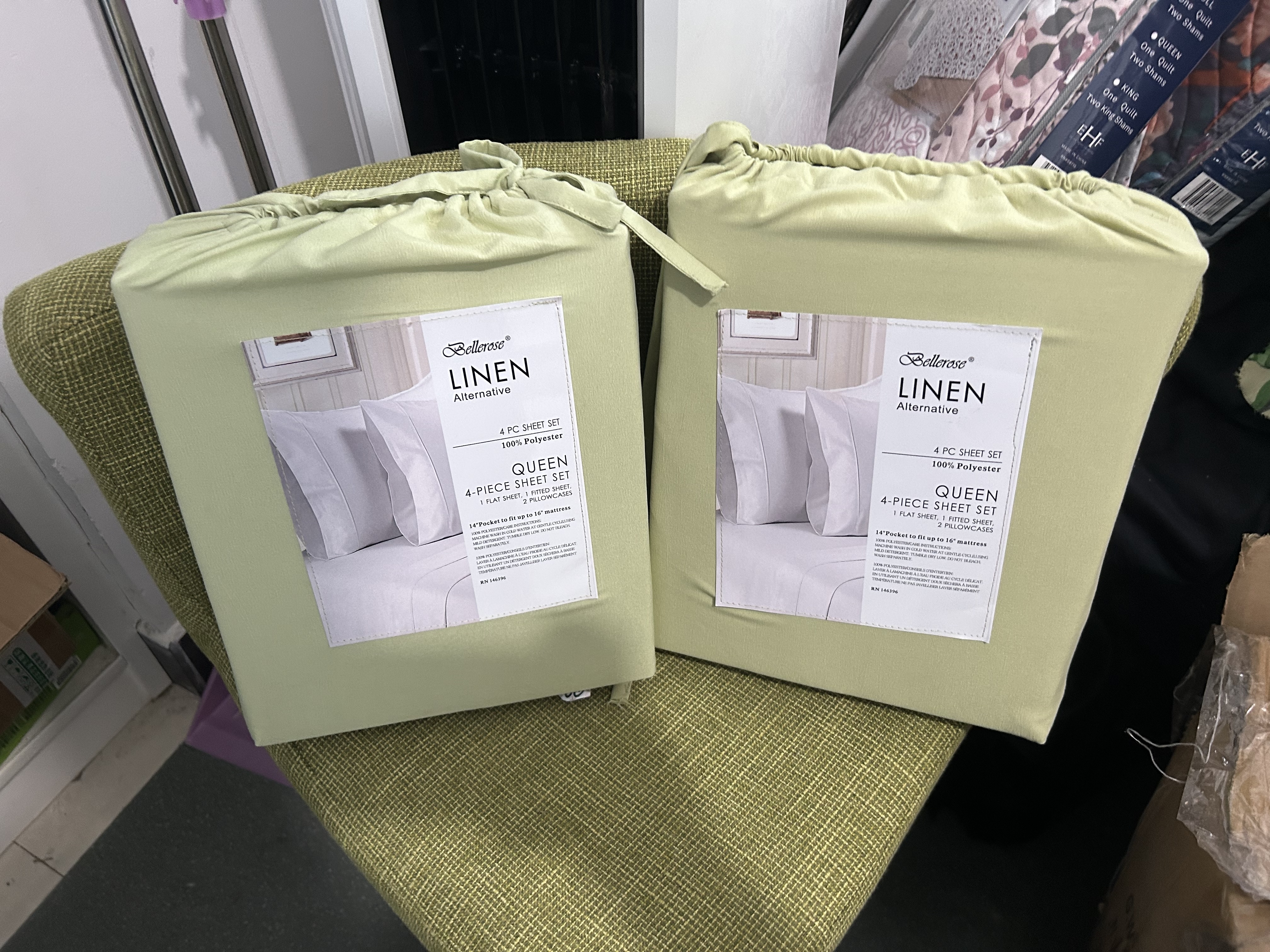 Devis d'ensemble de draps en lin - nouveautés